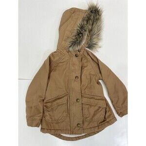 Old Navy Girls Performance Fleece-Lined Brown Coat 4T
